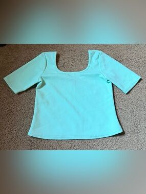 About A Girl Mint Green Puff Sleeve Tunic Top